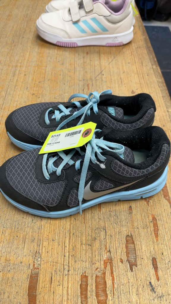 Nike Lunar Forever Kids Running Shoes - Size 1.5 - Blue/Grey