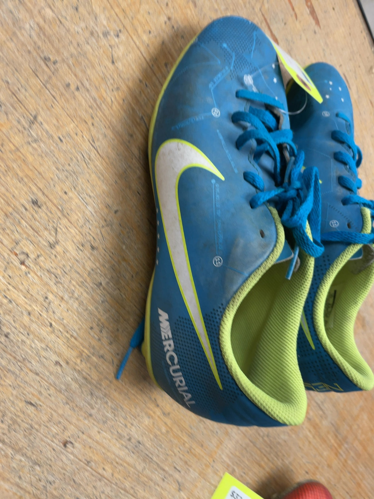Nike Mercurial Neymar Size 5 Blue/Green Soccer Cleats