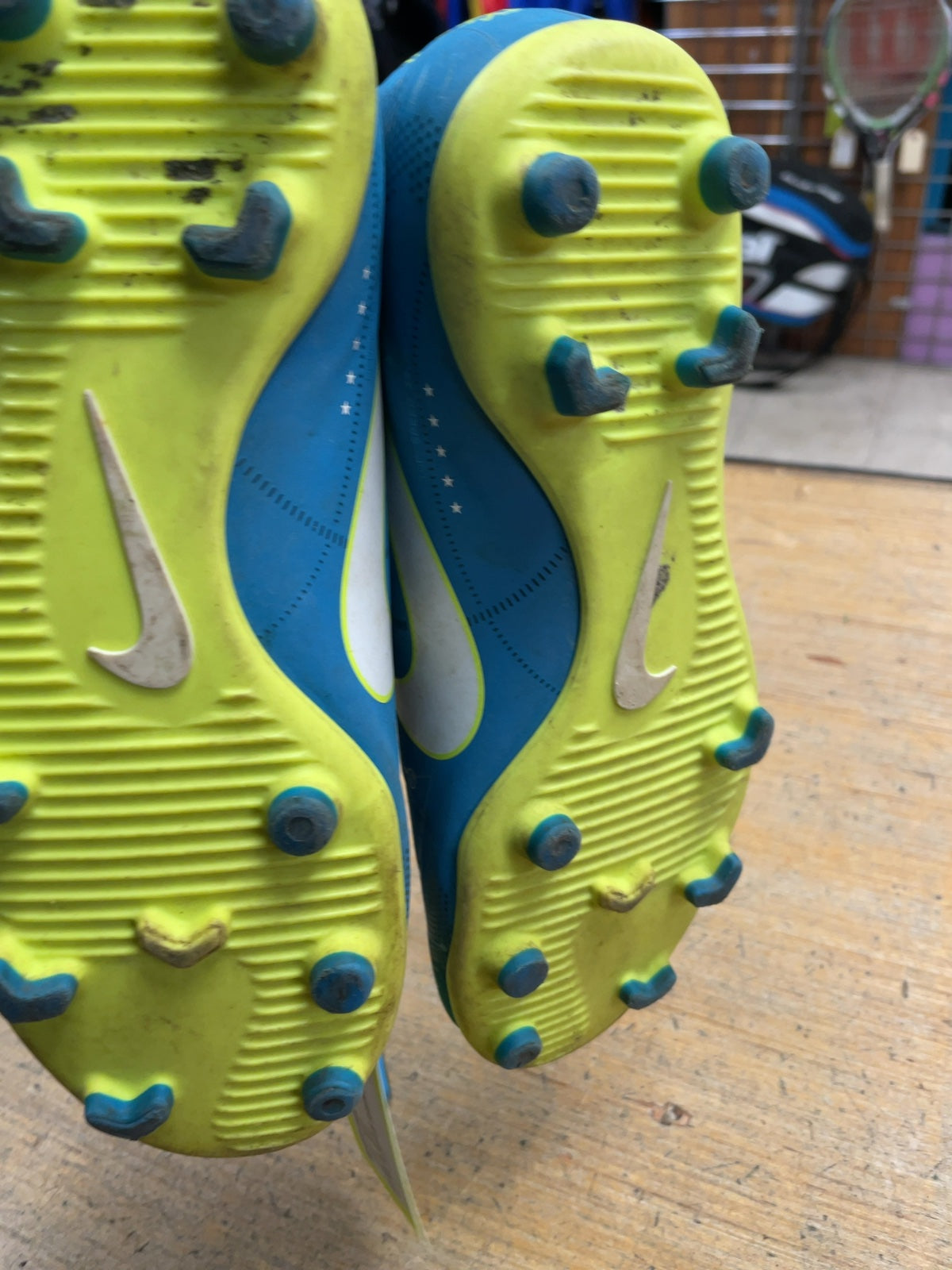Nike Mercurial Neymar Size 5 Blue/Green Soccer Cleats