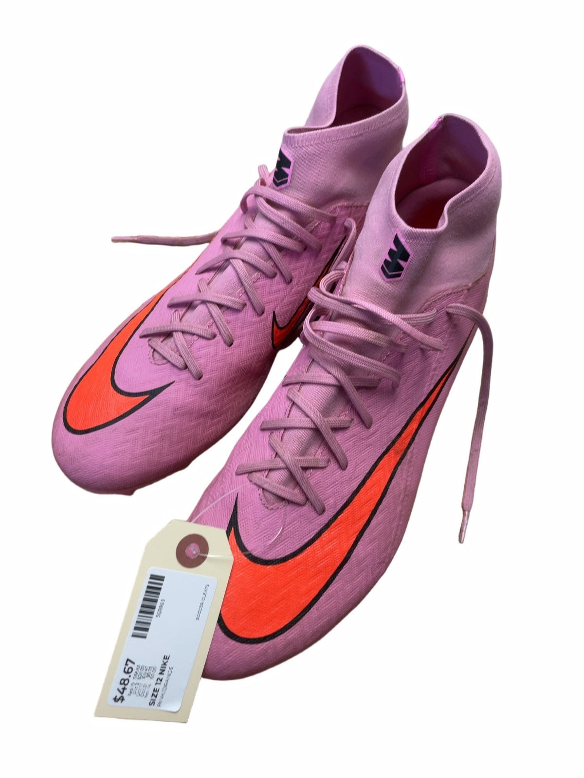 Nike Mercurial Size 12 Pink/Orange Soccer Cleats