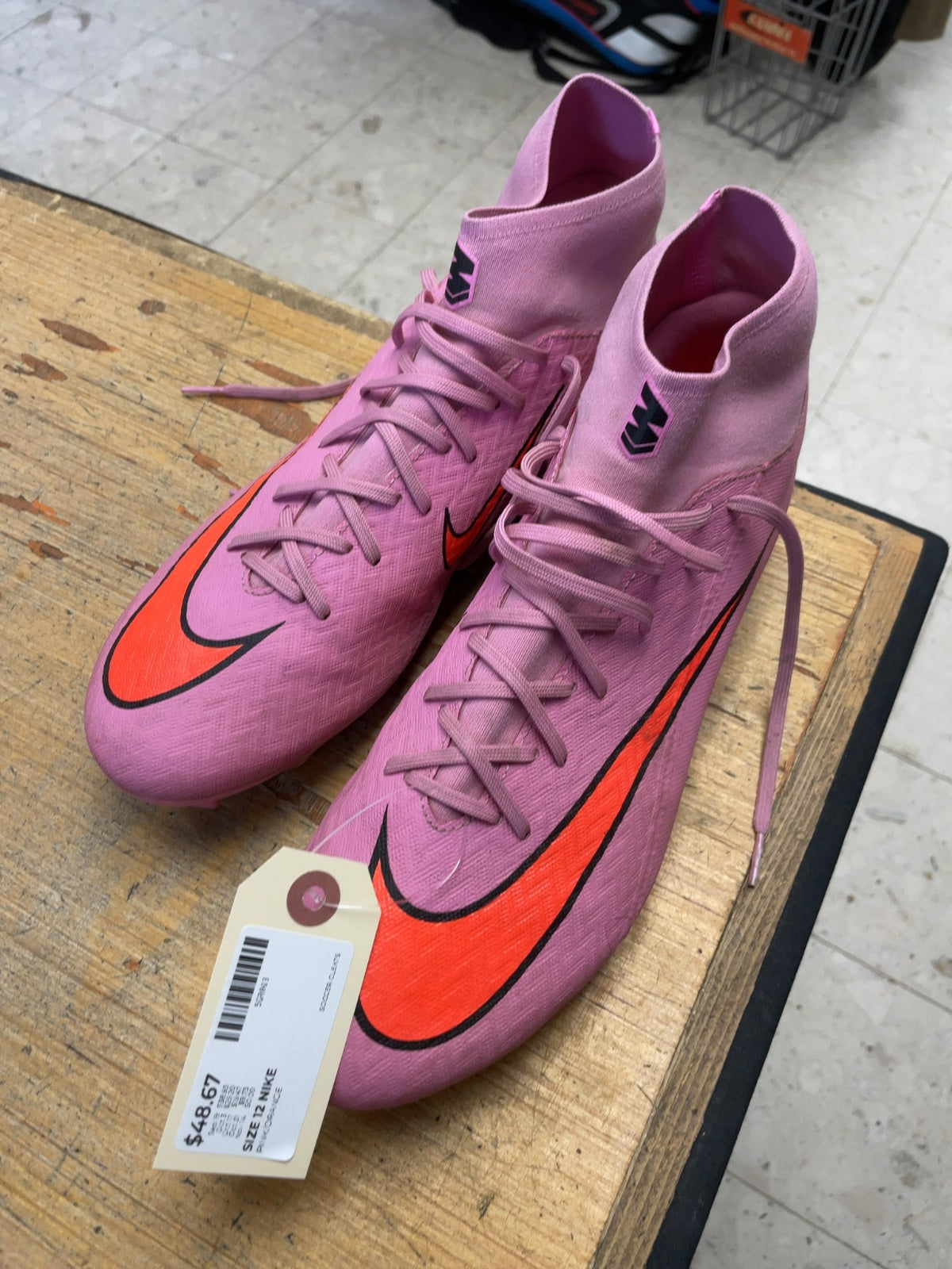 Nike Mercurial Size 12 Pink/Orange Soccer Cleats