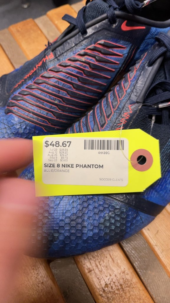 Nike Phantom VNM Soccer Cleats - Size 8 - Blue/Orange