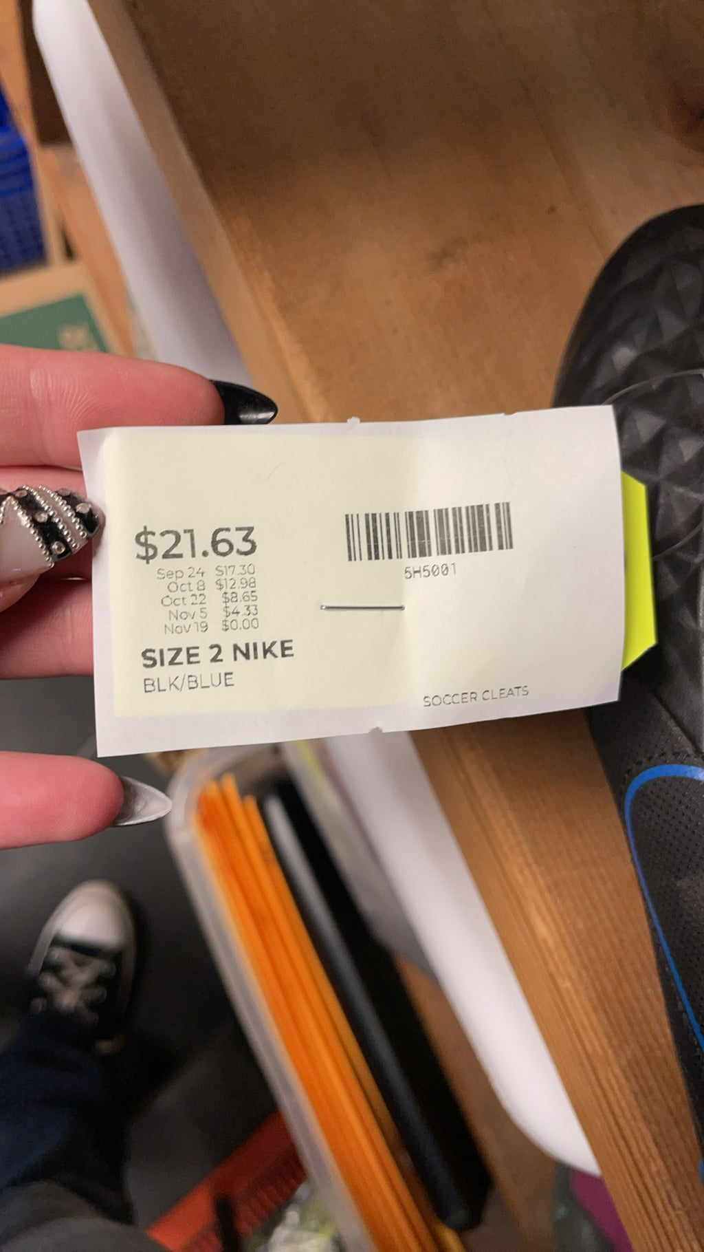Nike Tiempo Size 2 Soccer Cleats
