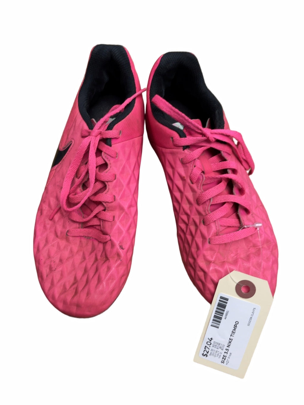 Nike Tiempo Size 3.5 Hot Pink Soccer Cleats