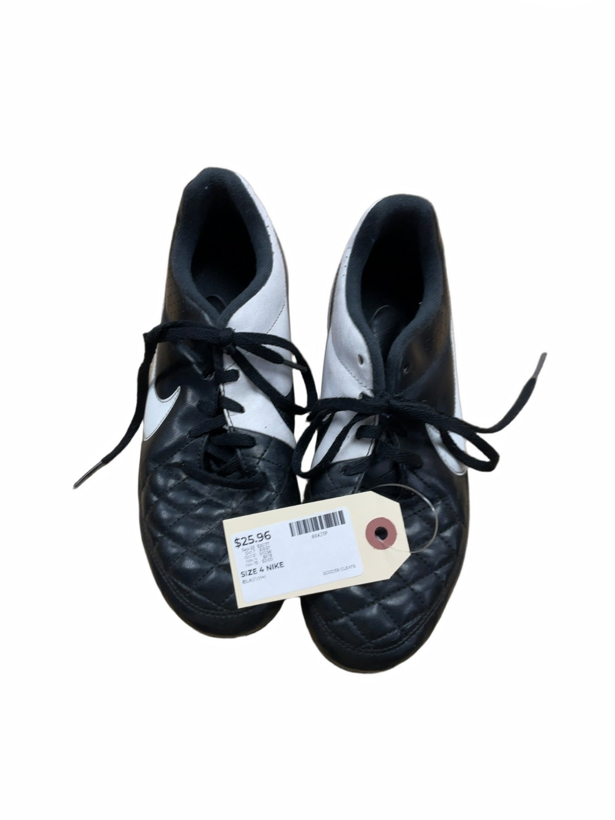 Nike Tiempo Size 4 Soccer Cleats Black/White