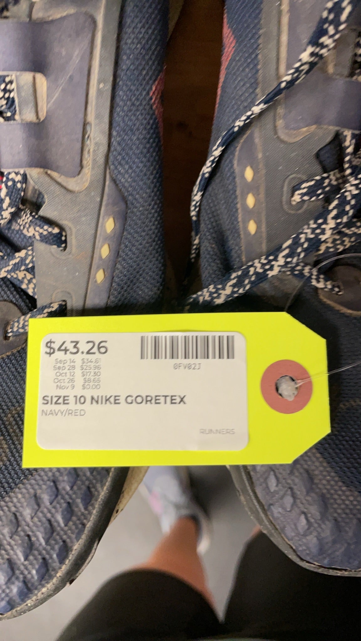 Nike Trail Gore-Tex Size 10 Navy/Red Running Shoes