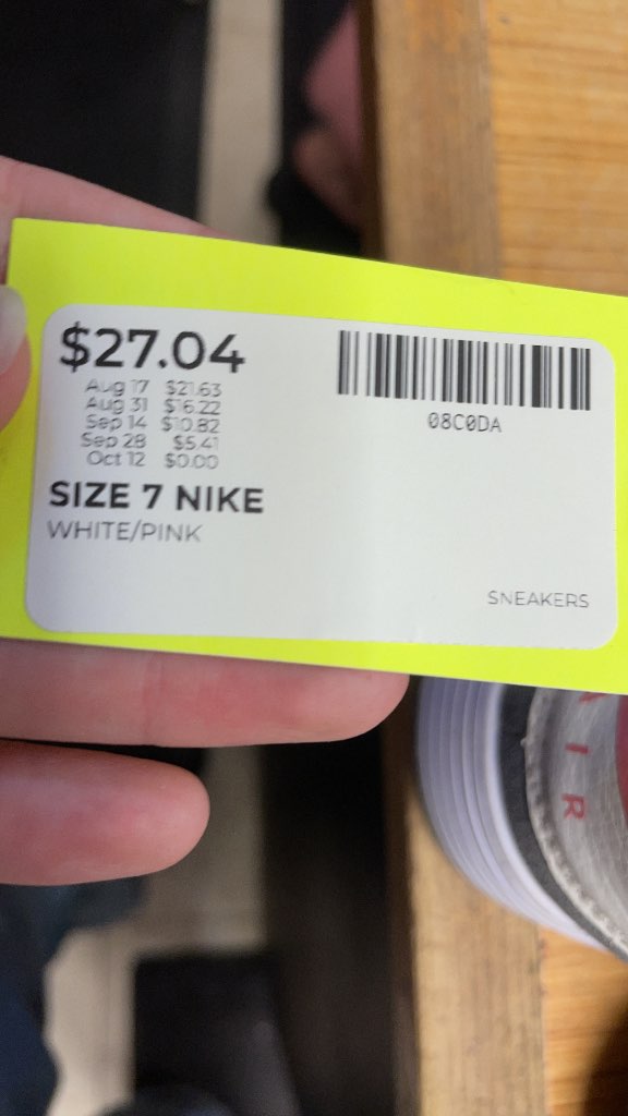 Nike White and Pink Sneakers - Size 7