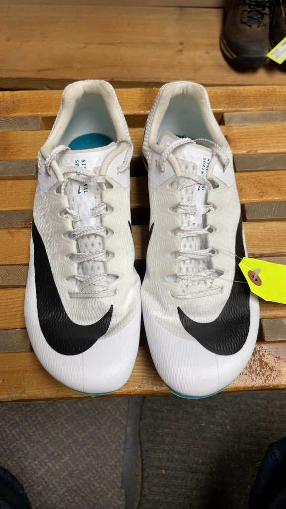 Nike Zoom Rival Sprint Track Spikes - Size 8.5 - White/Teal - New