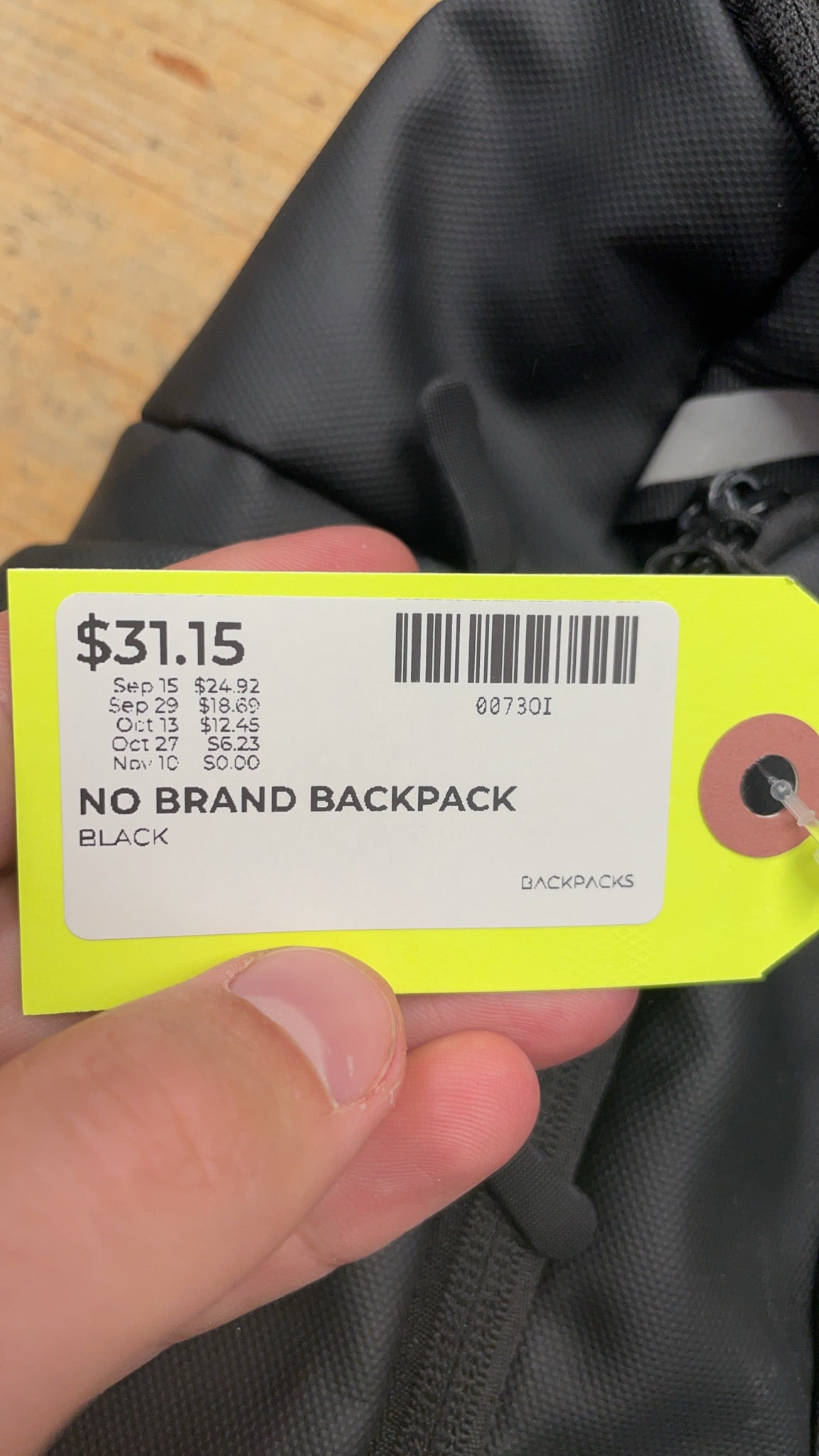 No Brand Backpack Black with Laptop Sleeve