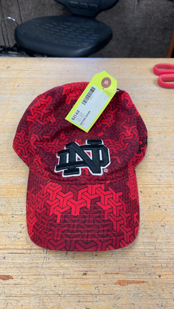 Notre Dame Red Geometric Pattern Hat