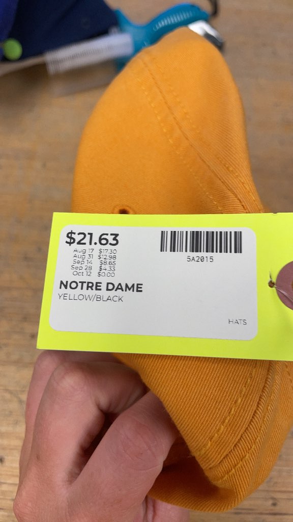 Notre Dame Yellow Baseball Cap