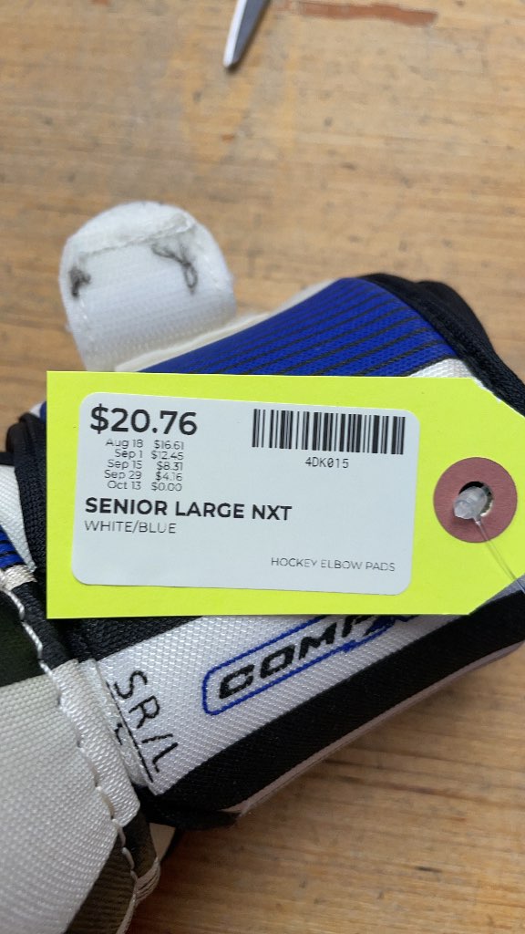 NXT Comp XT Senior Large Hockey Elbow Pads - White/Blue