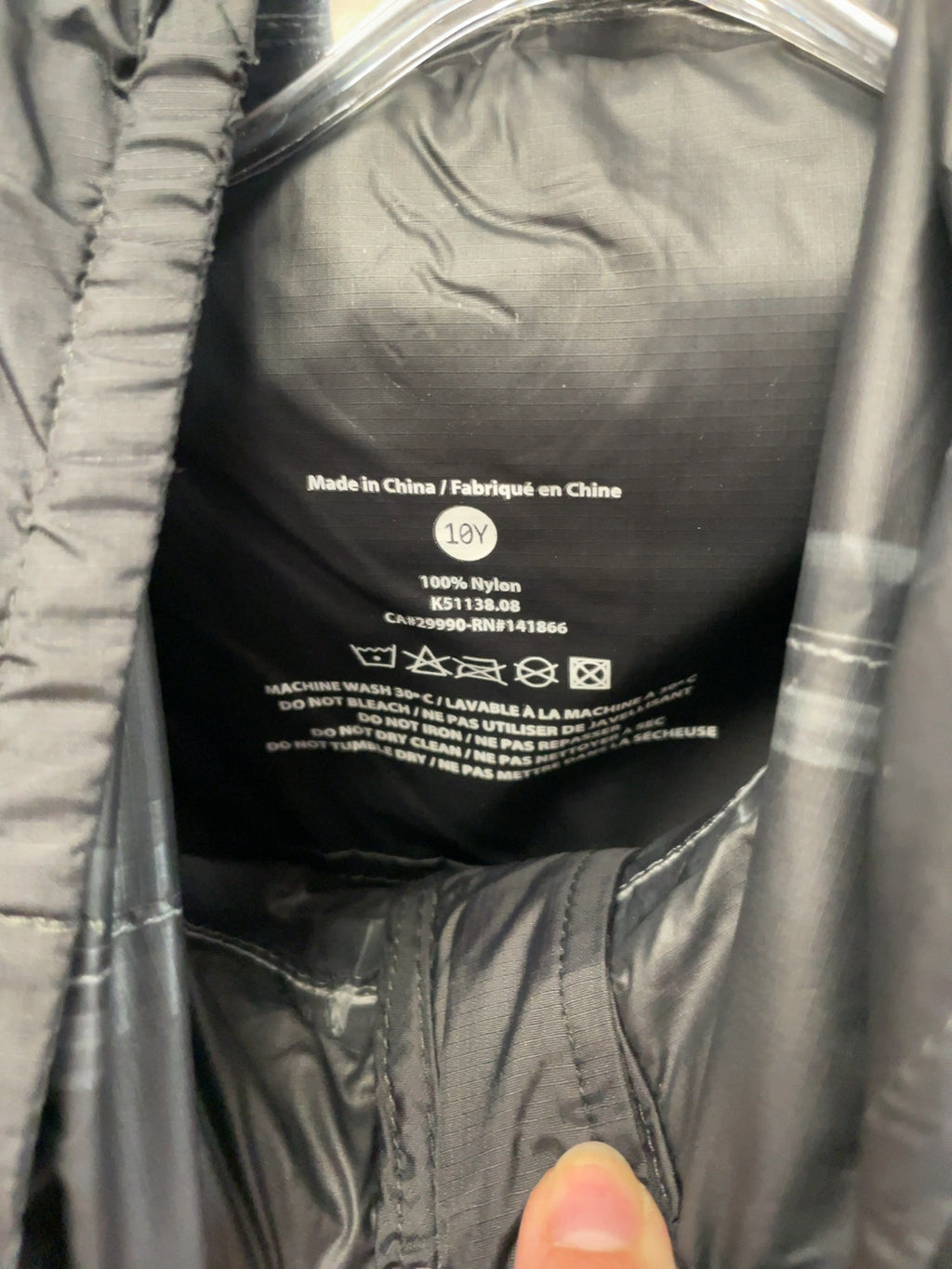 O8 Rain Jacket 10Y Black