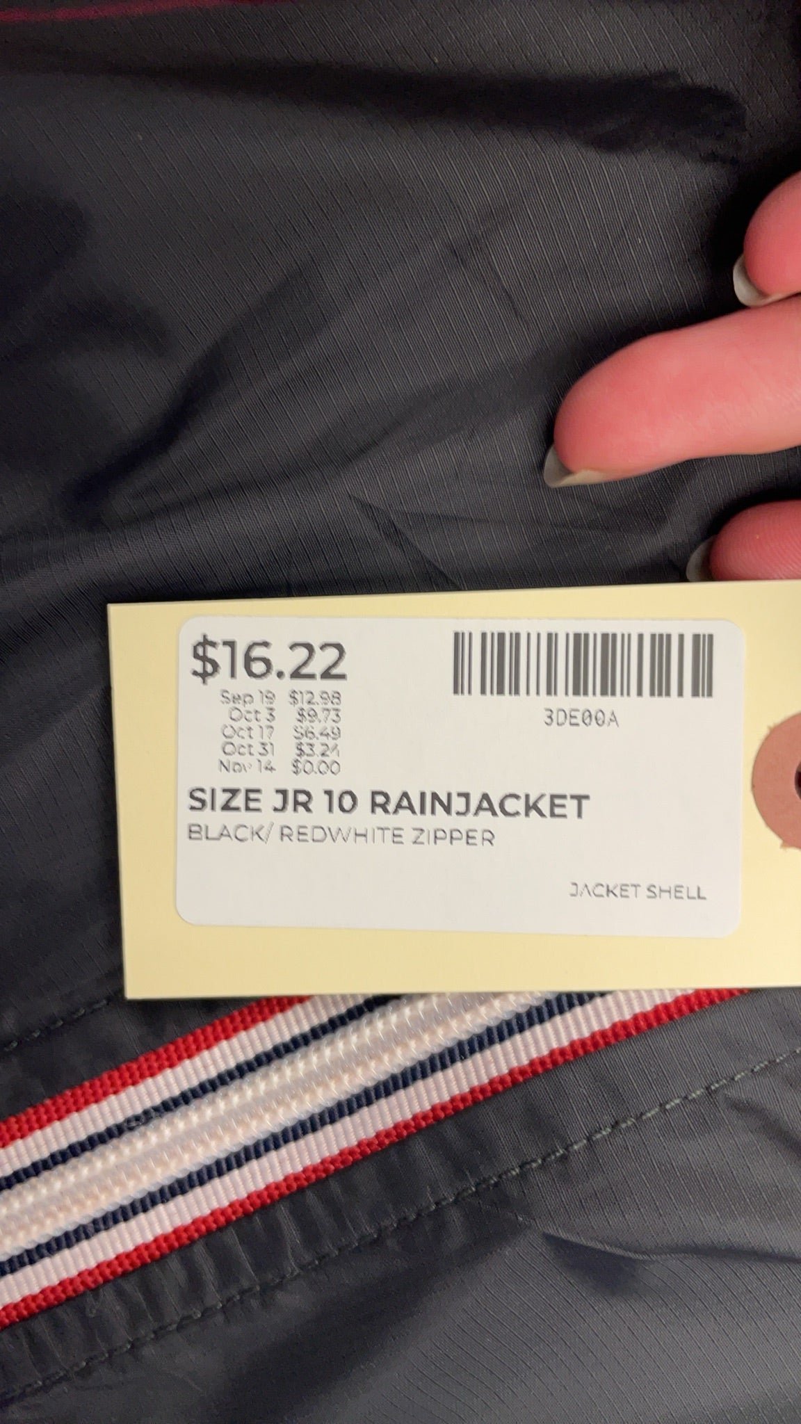 O8 Rain Jacket 10Y Black