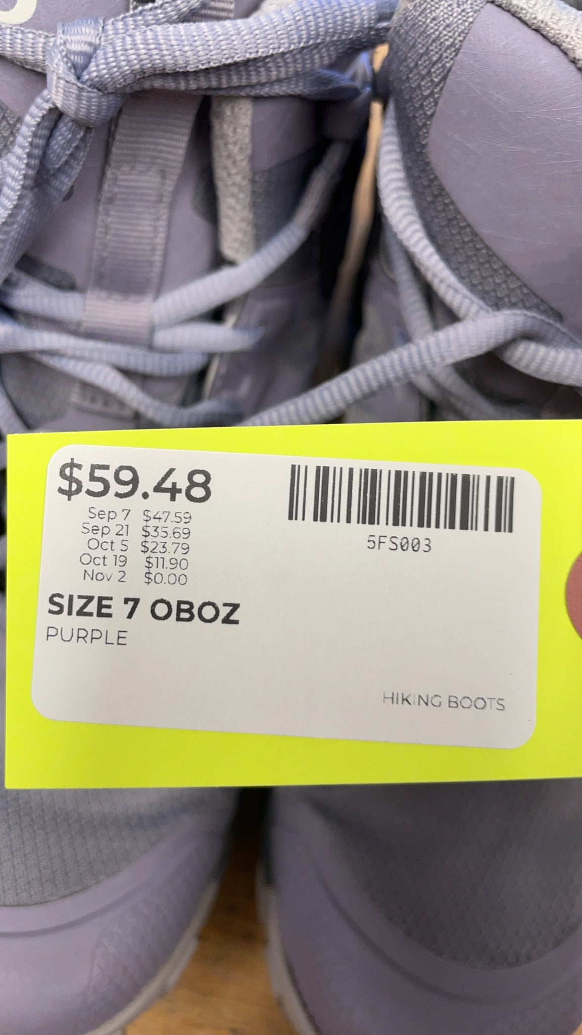 Oboz Purple Hiking Boots - Size 7