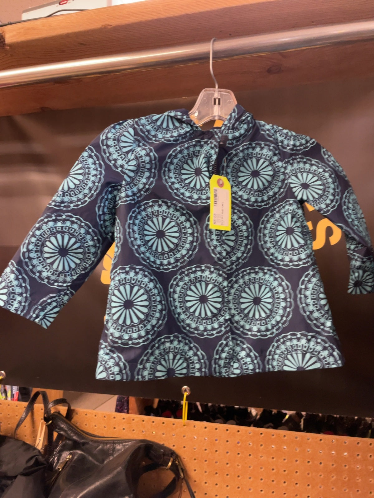 Old Navy Rain Jacket JR 3 Blue Patterned
