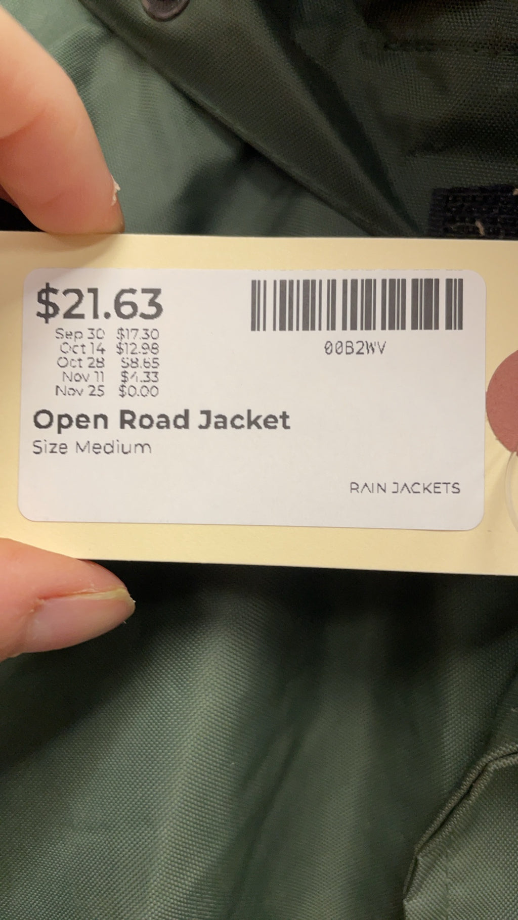 Open Road Ripstop 210D Size M Rain Jacket