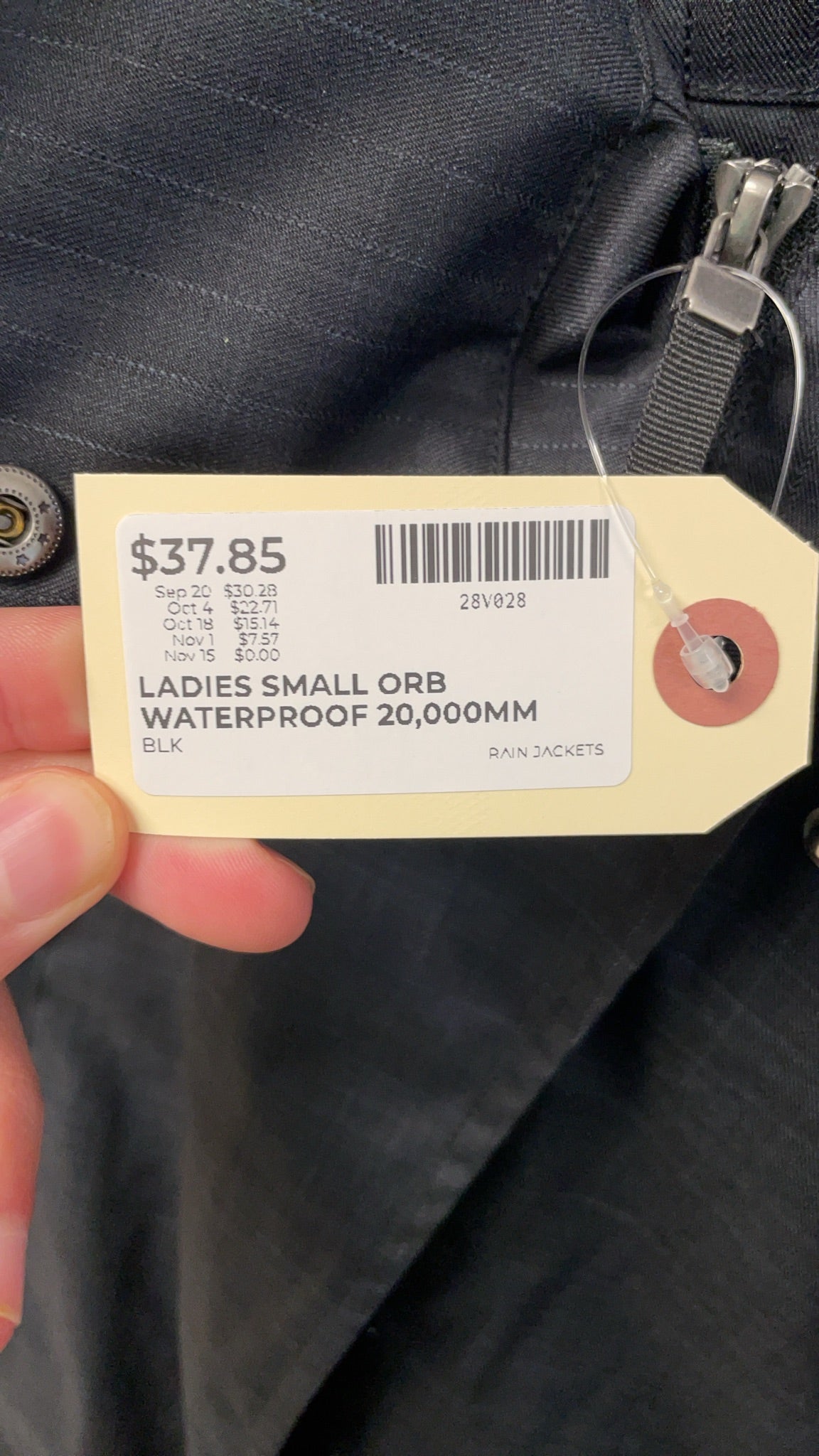 Orb Waterproof 20,000mm Size S Rain Jacket