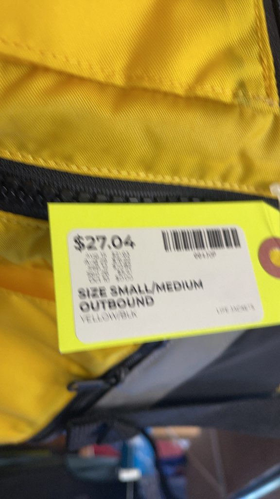 Outbound Life Jacket Yellow/Black Small/Medium