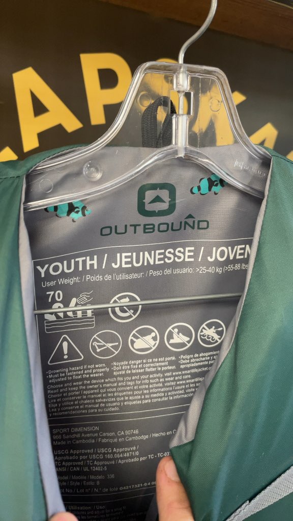 Outbound Youth Life Jacket (55-88 lbs)