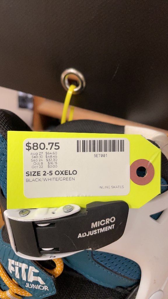 Oxelo Fit 5 Junior Adjustable Inline Skates - Size 2-5