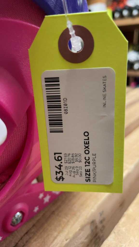 Oxelo Play 3 Kids' Inline Skates - Size 12C - Pink/Purple