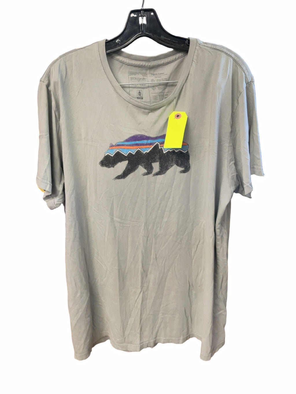 Patagonia Bear Logo Slim Fit Organic Cotton T-Shirt - Grey - XL
