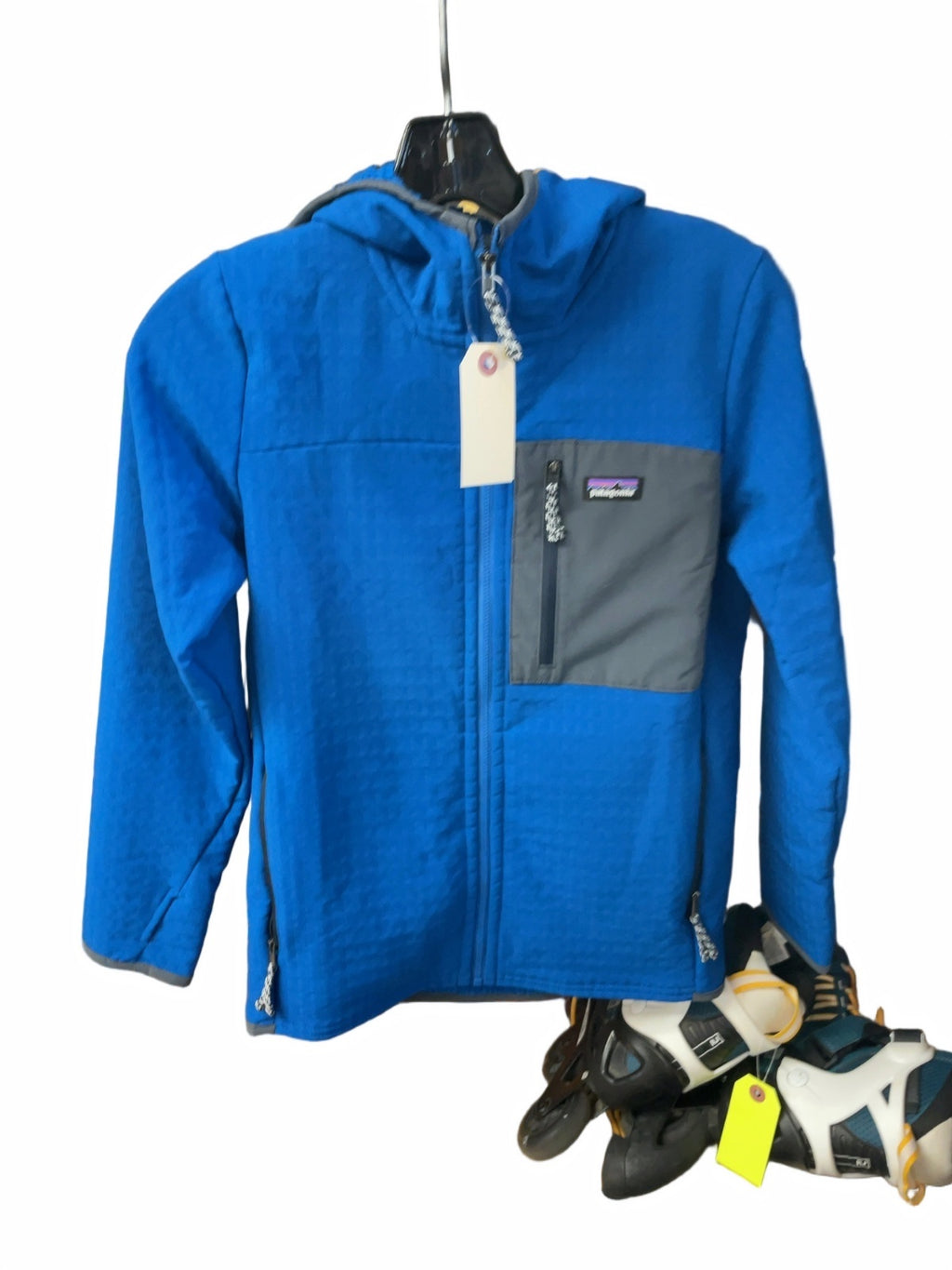 Patagonia Hooded Fleece Jacket Size 12 Blue