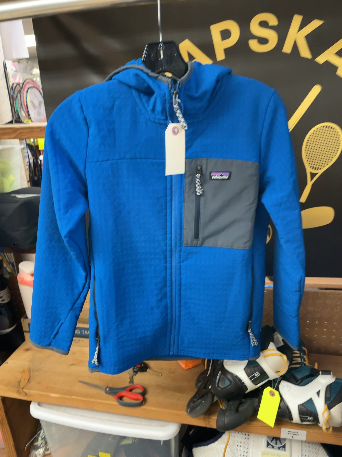 Patagonia Hooded Fleece Jacket Size 12 Blue