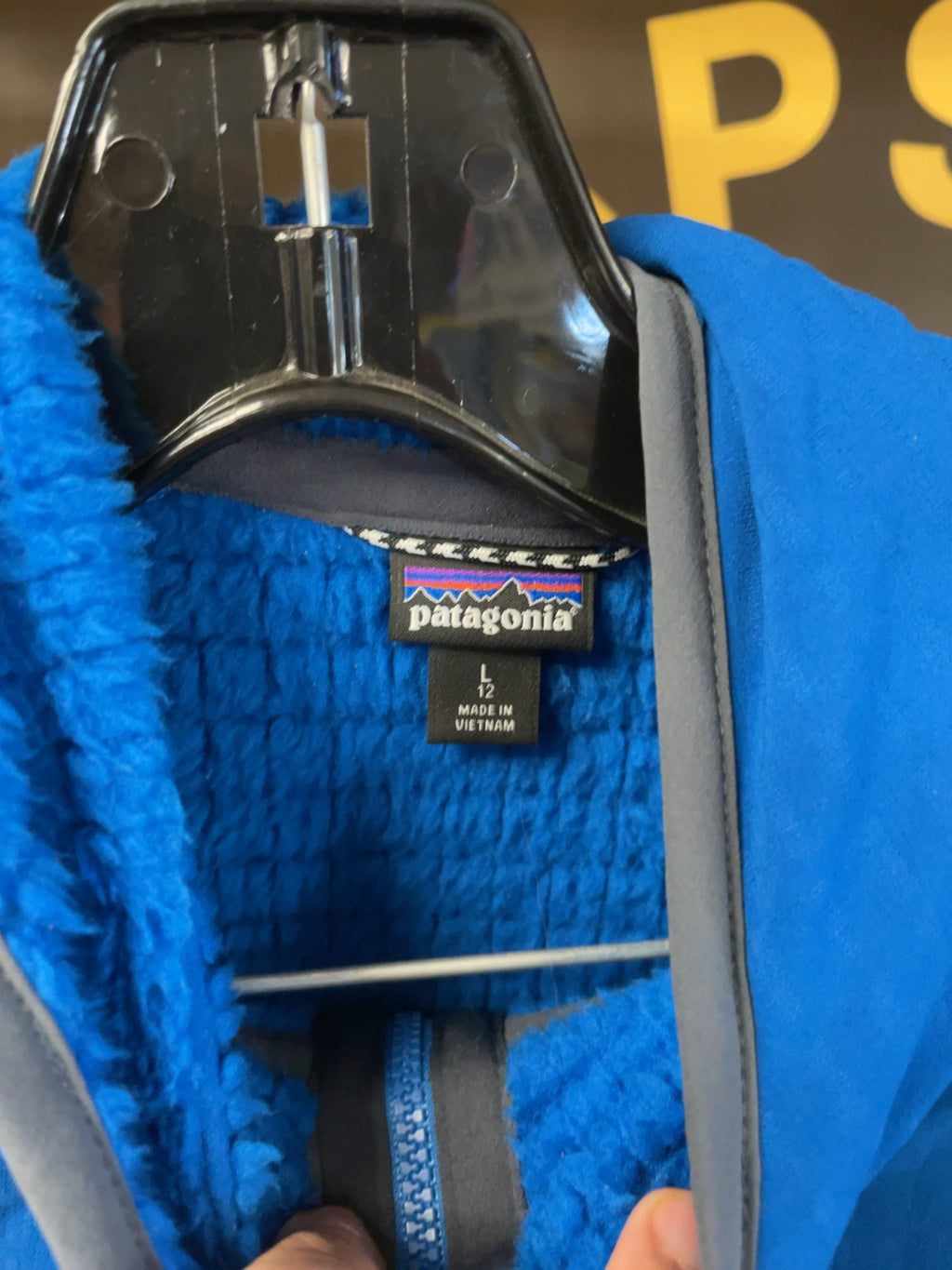 Patagonia Hooded Fleece Jacket Size 12 Blue