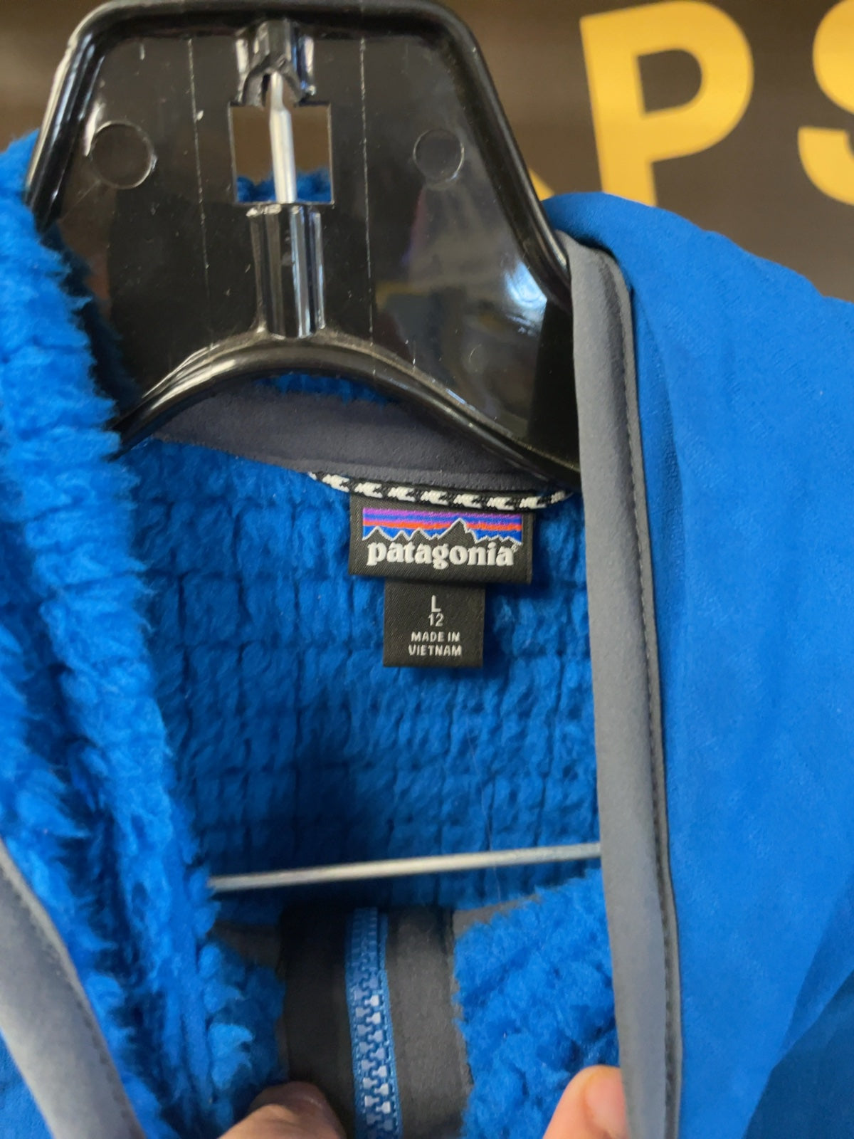 Patagonia Hooded Fleece Jacket Size 12 Blue
