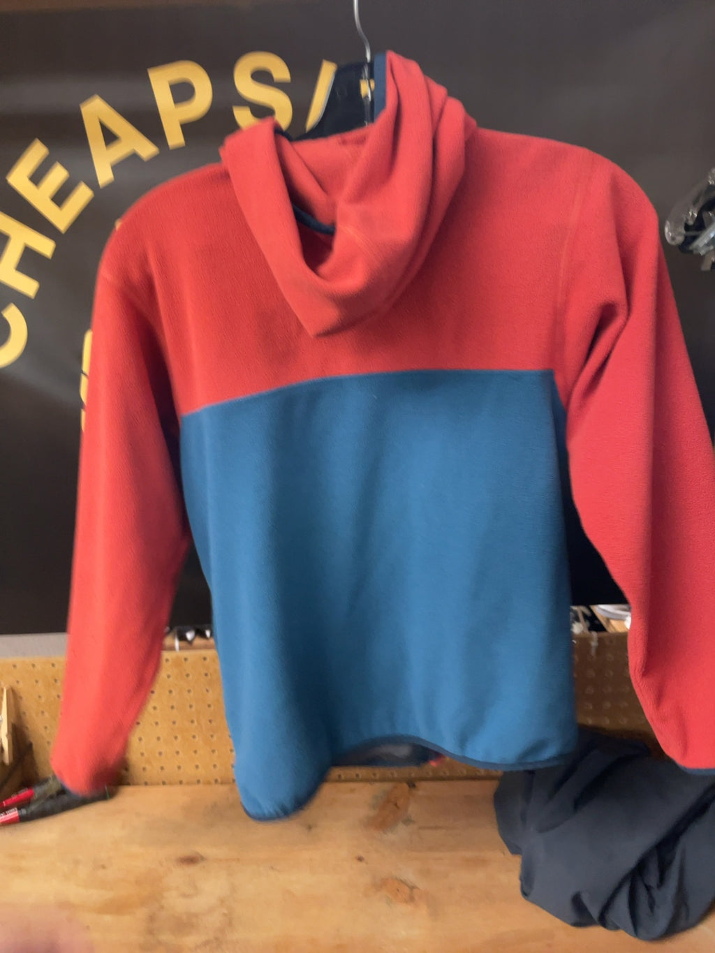 Patagonia Micro D Snap-T Hooded Fleece Size JR 12 Red/Blue