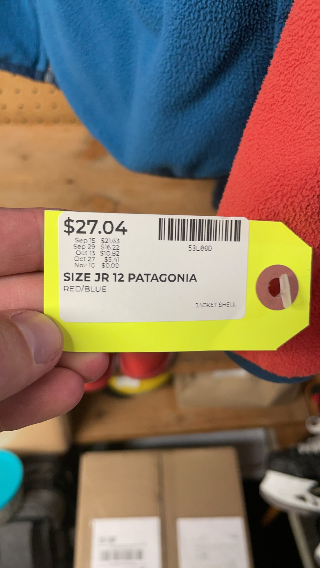 Patagonia Micro D Snap-T Hooded Fleece Size JR 12 Red/Blue