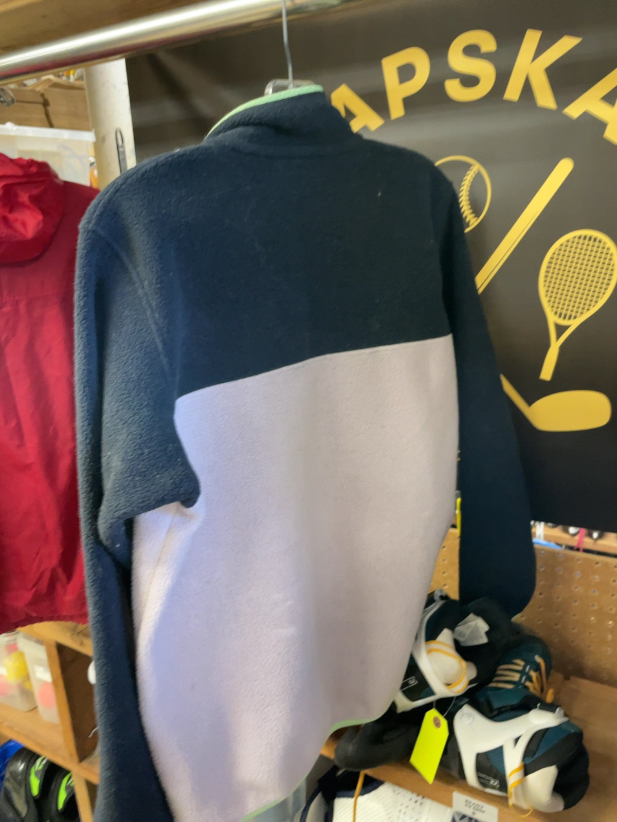 Patagonia Synchilla Size L Pink/Black/Green Fleece Pullover