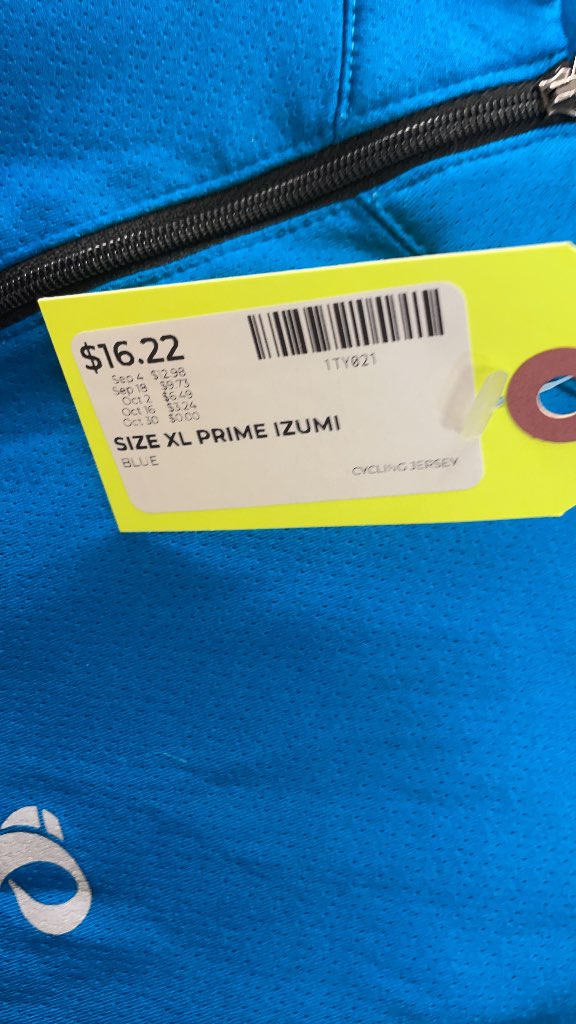 Pearl Izumi Blue Short Sleeve Cycling Jersey - Size XL