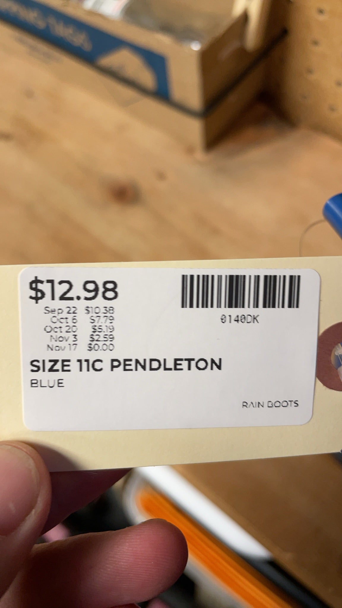 Pendleton Rain Boots Size 11C Blue