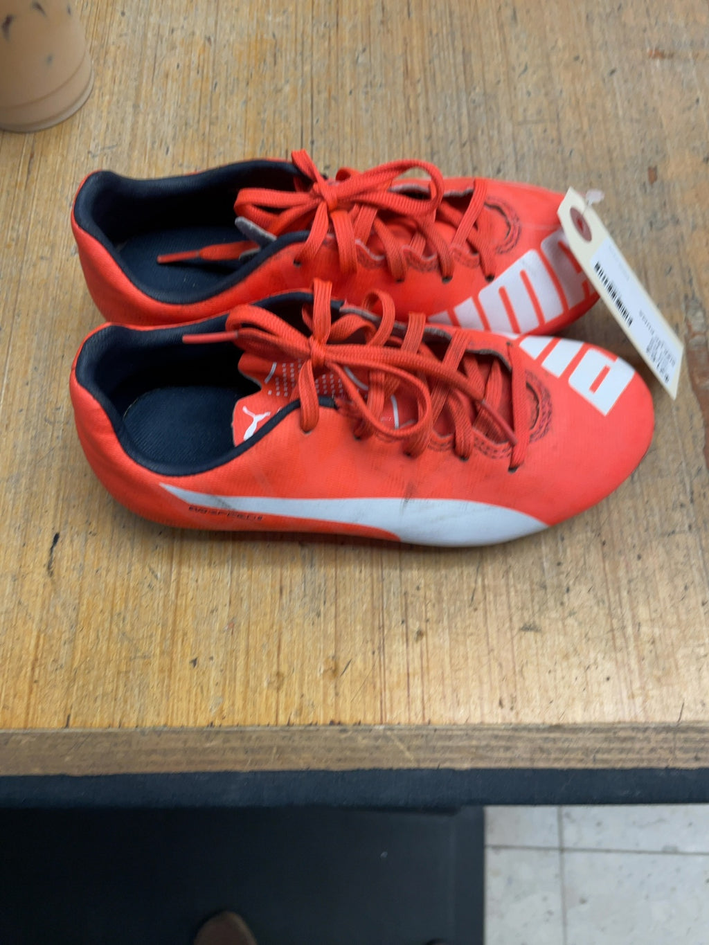 Puma evoSPEED Size 13C Orange Soccer Cleats