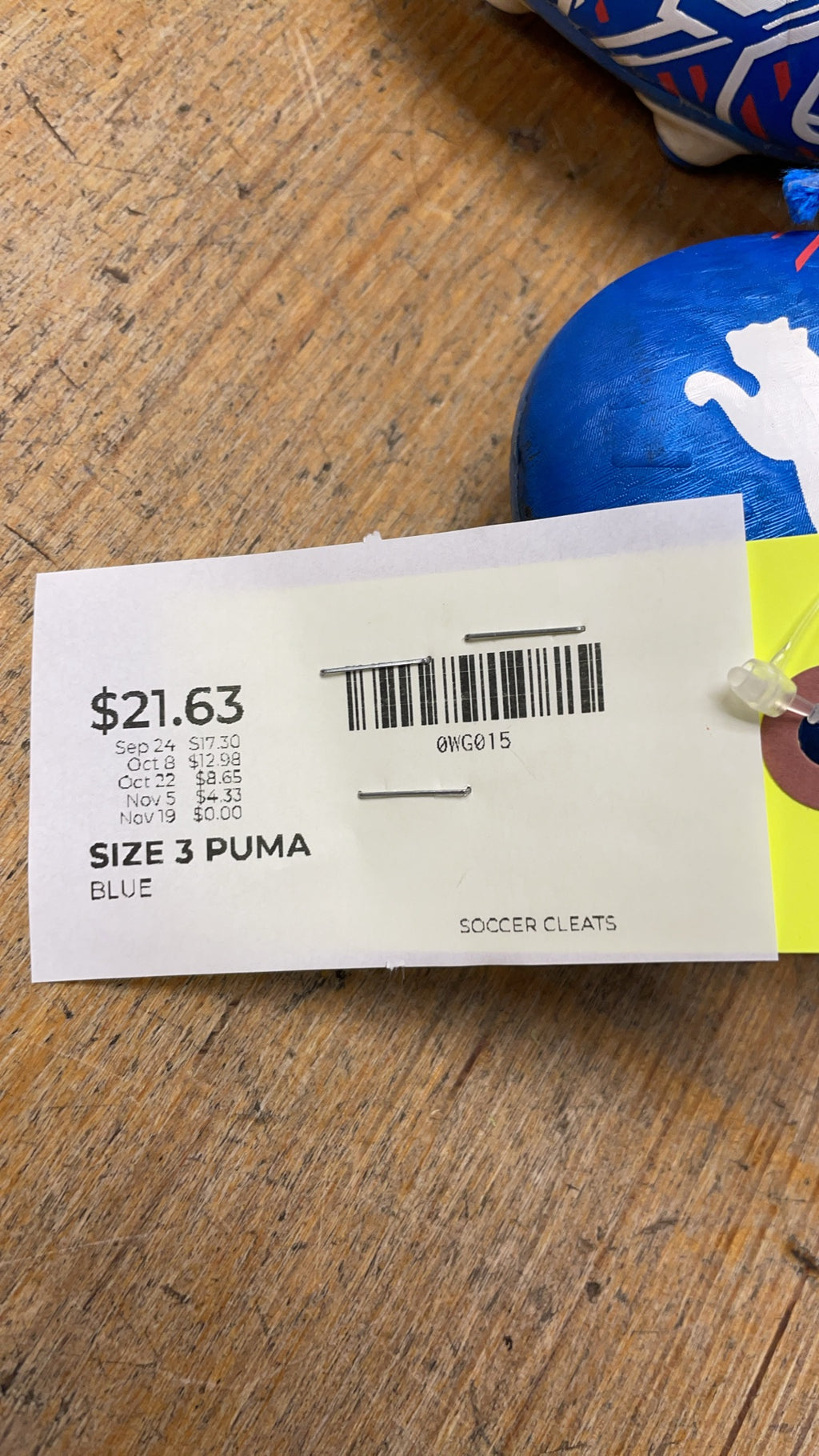 Puma Future Size 3 Blue Soccer Cleats