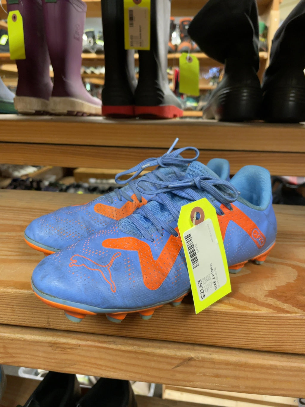 Puma Future Size 3 Soccer Cleats Blue/Orange