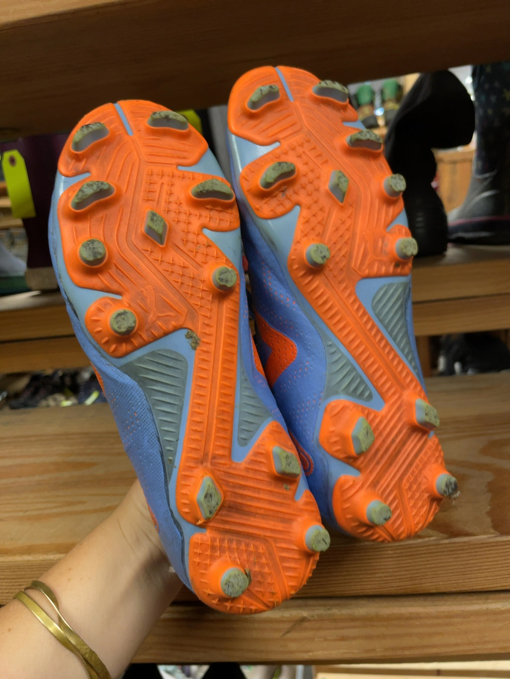 Puma Future Size 3 Soccer Cleats Blue/Orange