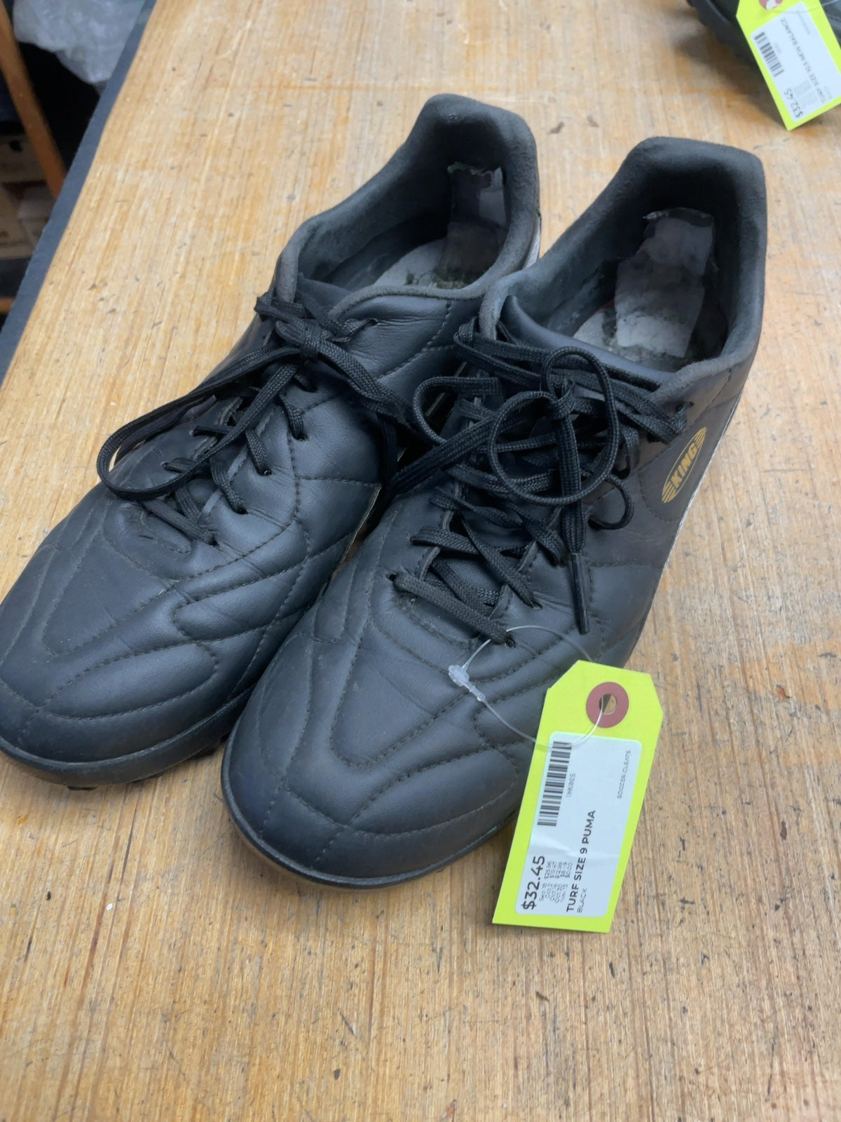 Puma King Top TF Size 10.5 US Black Turf Soccer Cleats