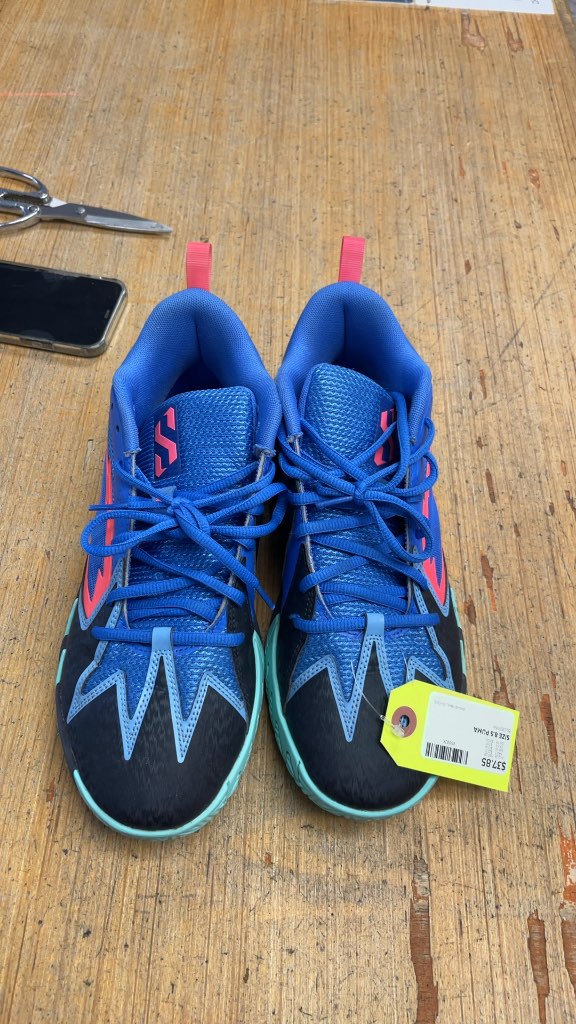 Puma MB.01 Basketball Shoes Size 8.5 Blue/Pink