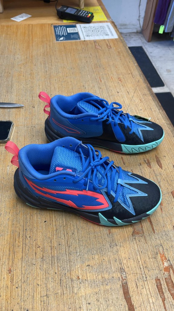 Puma MB.01 Basketball Shoes Size 8.5 Blue/Pink