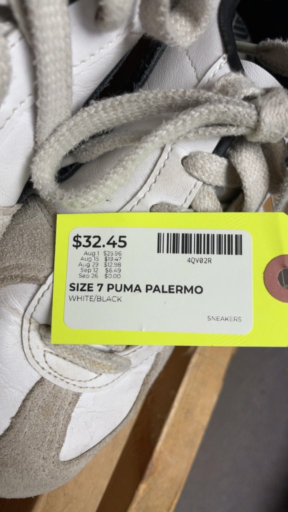 Puma Palermo Sneakers White/Black Size 7