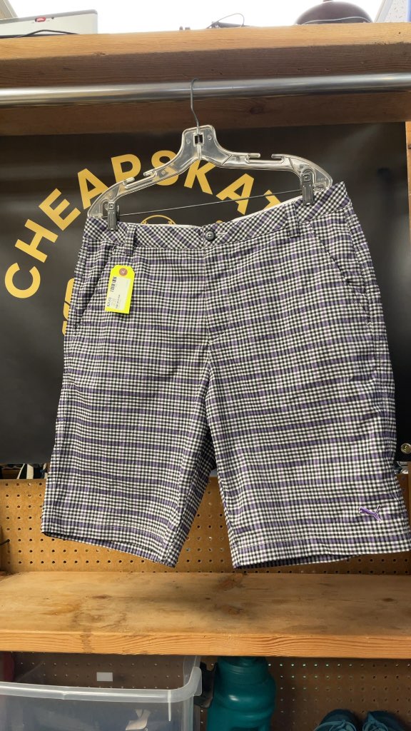 Puma Purple Plaid Golf Shorts
