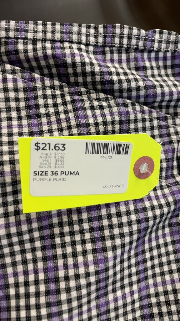 Puma Purple Plaid Golf Shorts