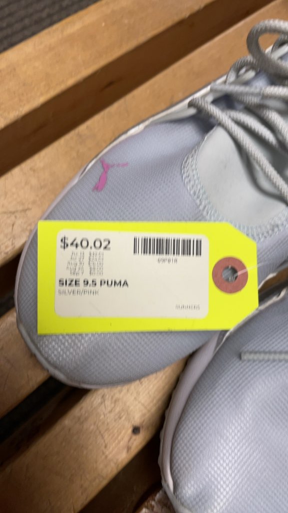 Puma Silver & Pink Runners - Size 9.5