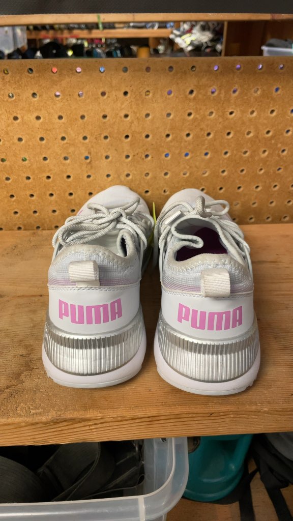 Puma Silver & Pink Runners - Size 9.5
