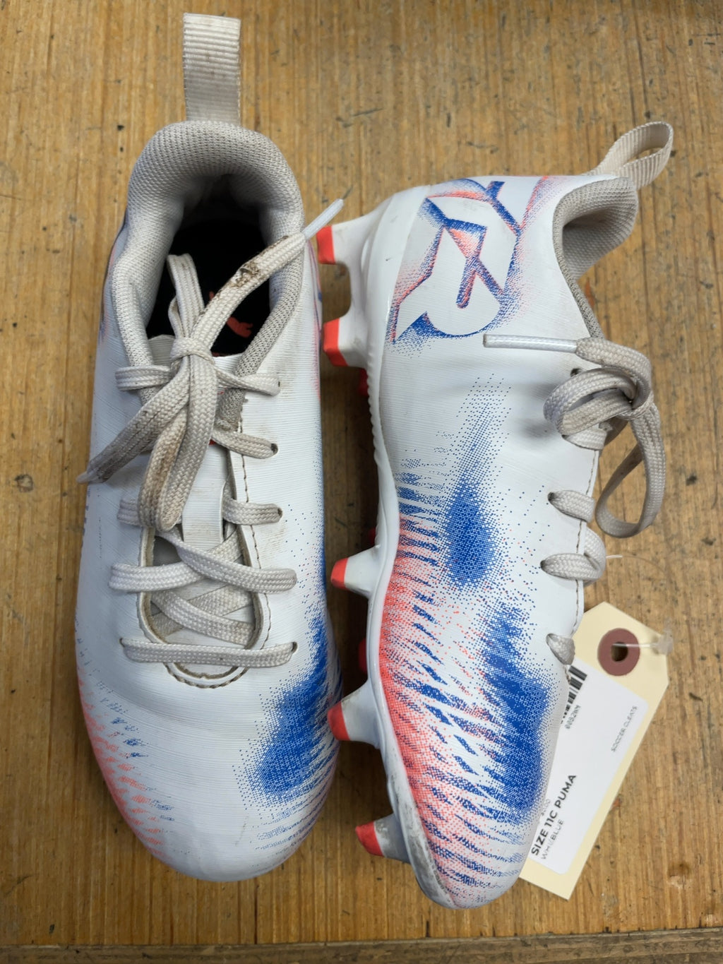 Puma Soccer Cleats Size 11C White/Blue