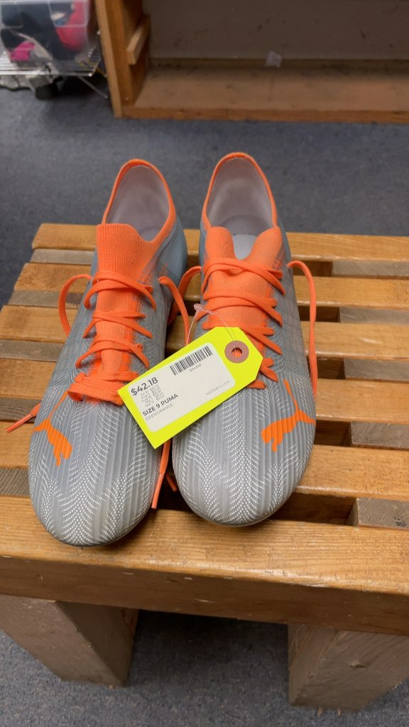 Puma Ultra Soccer Cleats - Grey/Orange - Size 9